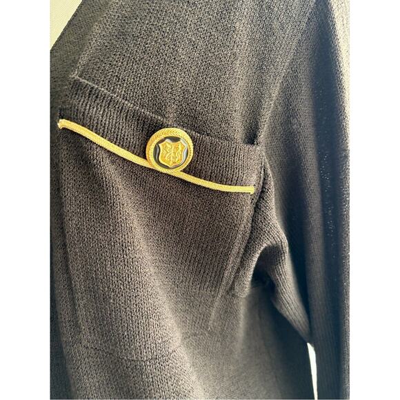 St John Sportswear Marie Gray Brown Knit Sweater Jacket Long Military Style M - Picture 10 of 12